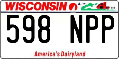 WI license plate 598NPP