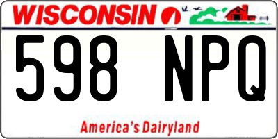 WI license plate 598NPQ