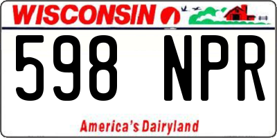 WI license plate 598NPR