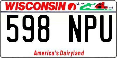 WI license plate 598NPU
