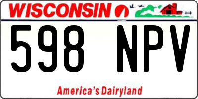 WI license plate 598NPV