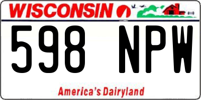 WI license plate 598NPW