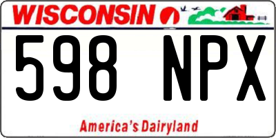 WI license plate 598NPX