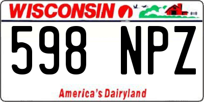 WI license plate 598NPZ