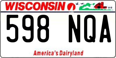 WI license plate 598NQA