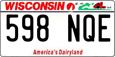 WI license plate 598NQE
