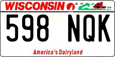 WI license plate 598NQK