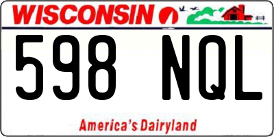 WI license plate 598NQL