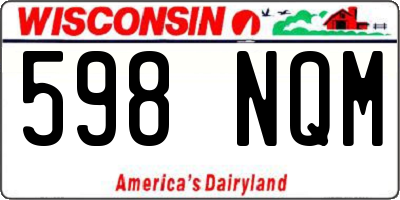 WI license plate 598NQM