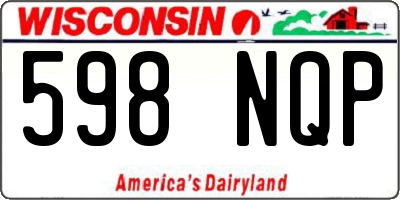 WI license plate 598NQP