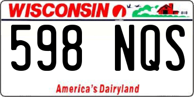 WI license plate 598NQS