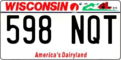WI license plate 598NQT