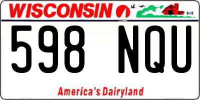 WI license plate 598NQU