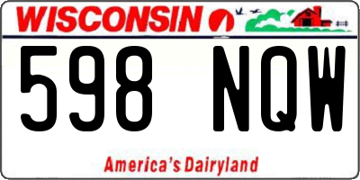WI license plate 598NQW