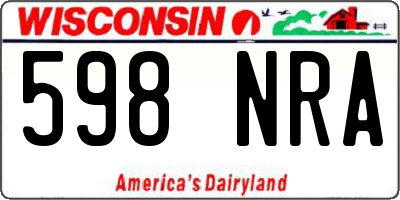 WI license plate 598NRA