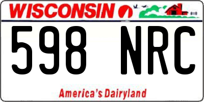 WI license plate 598NRC