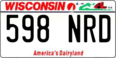 WI license plate 598NRD