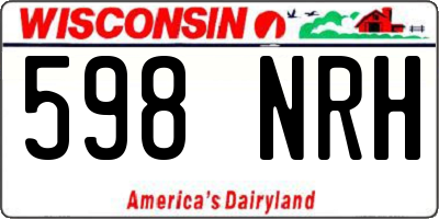 WI license plate 598NRH