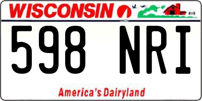 WI license plate 598NRI