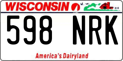 WI license plate 598NRK
