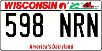 WI license plate 598NRN