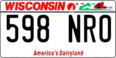 WI license plate 598NRO