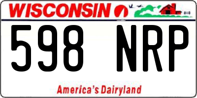 WI license plate 598NRP