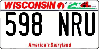 WI license plate 598NRU
