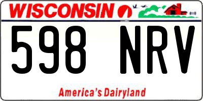 WI license plate 598NRV
