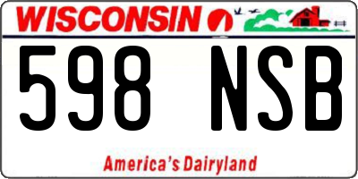WI license plate 598NSB