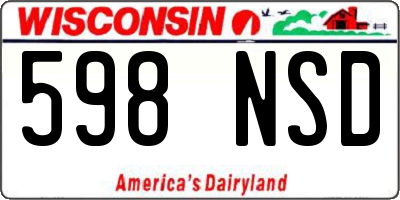 WI license plate 598NSD