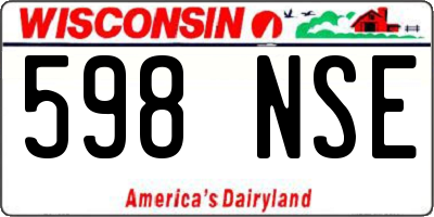 WI license plate 598NSE