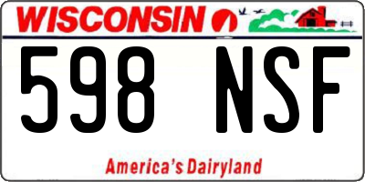 WI license plate 598NSF