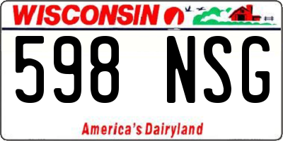 WI license plate 598NSG