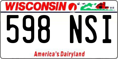 WI license plate 598NSI