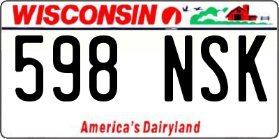 WI license plate 598NSK