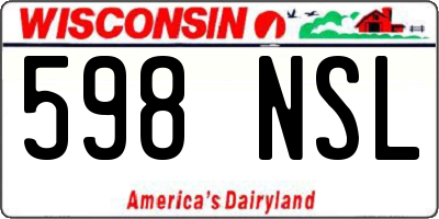 WI license plate 598NSL