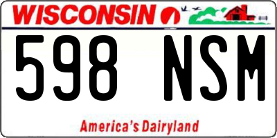 WI license plate 598NSM