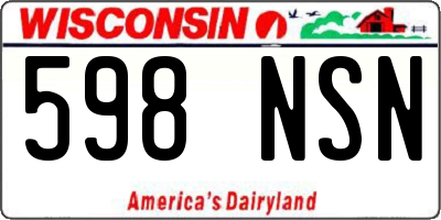WI license plate 598NSN