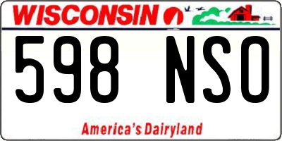 WI license plate 598NSO