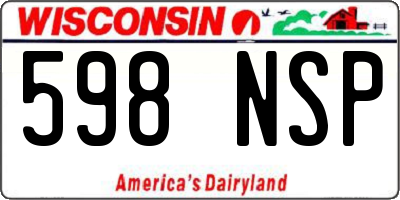WI license plate 598NSP