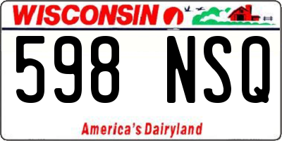 WI license plate 598NSQ