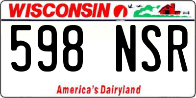 WI license plate 598NSR