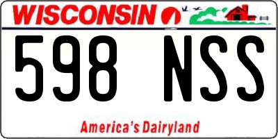 WI license plate 598NSS