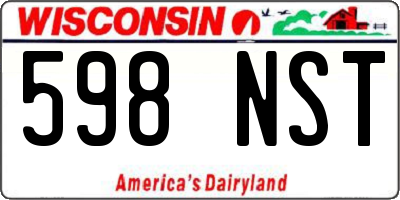 WI license plate 598NST