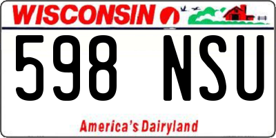 WI license plate 598NSU