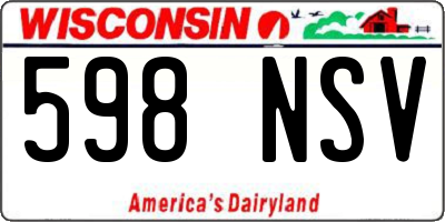 WI license plate 598NSV
