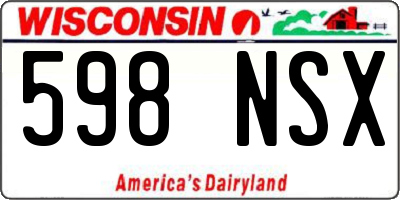 WI license plate 598NSX