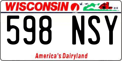 WI license plate 598NSY