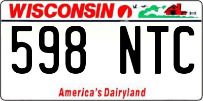 WI license plate 598NTC